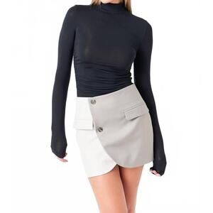 NEW ENDLESS ROSE colorblock mini skirt in grey multi